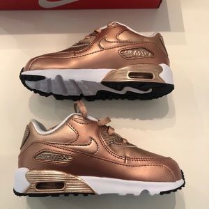 Kids Nike Air Max 90s Rose Gold & White